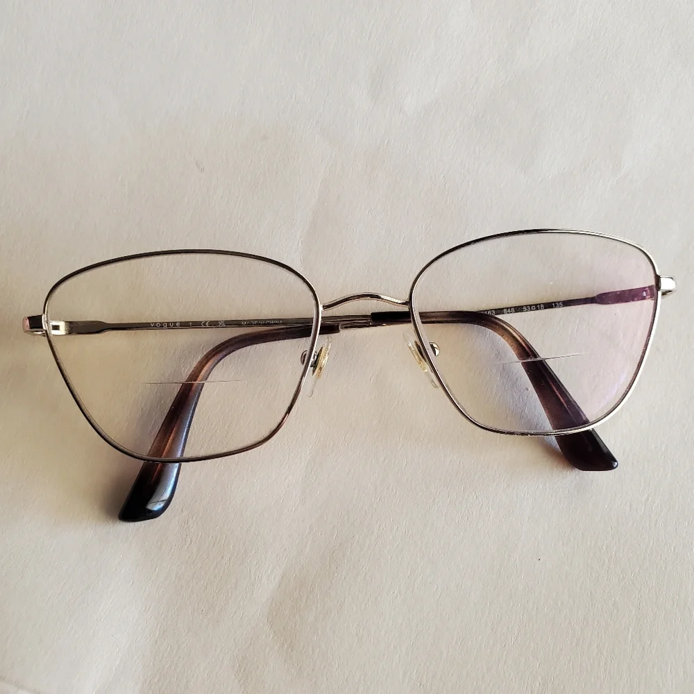 Vogue VO4163‎ Women's Eyeglasses - 848 Pale Gold - 53-18-135 - Reading Glasses.
